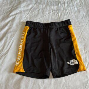 The North Face Dark Grey Yellow Active Gym Elastic Waist Shorts Size XS 6